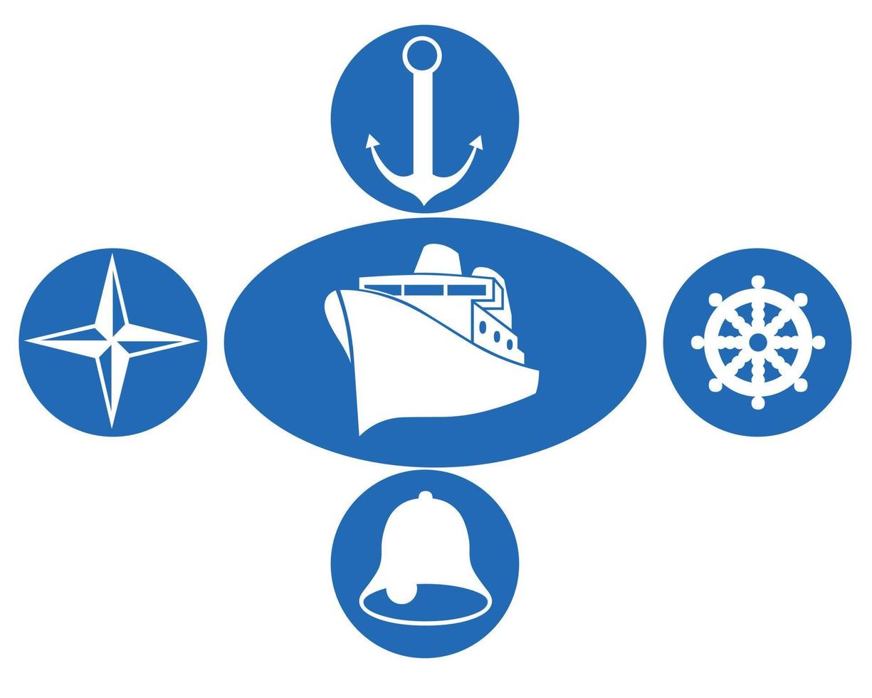 Marine-Emblem auf weißem Hintergrund vektor
