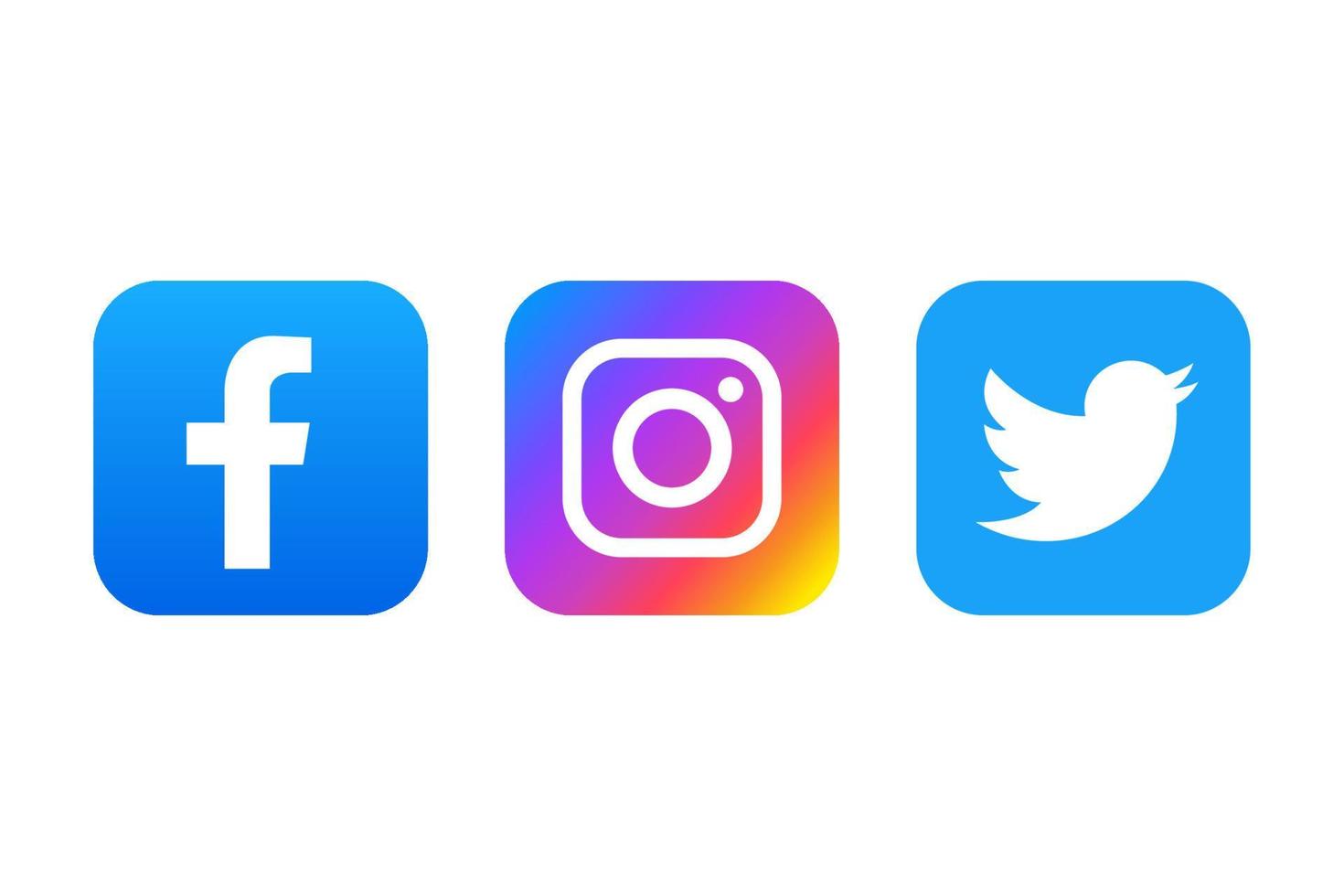 facebook, instagram und twitter-symbol vektor