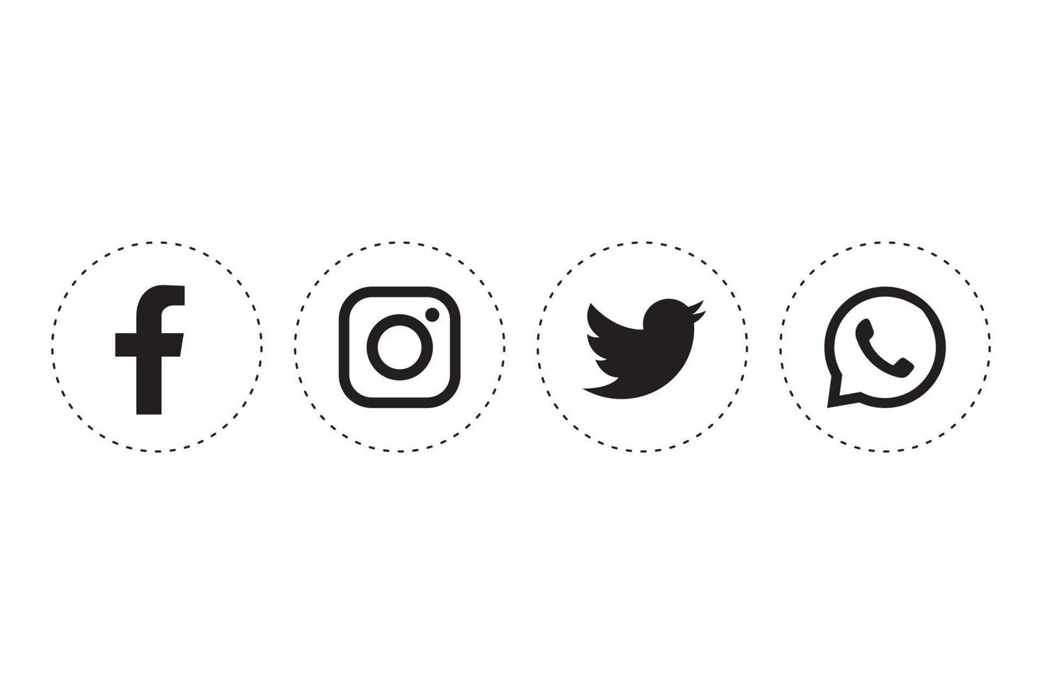 facebook, instagram, twitter und whatsapp-symbol vektor