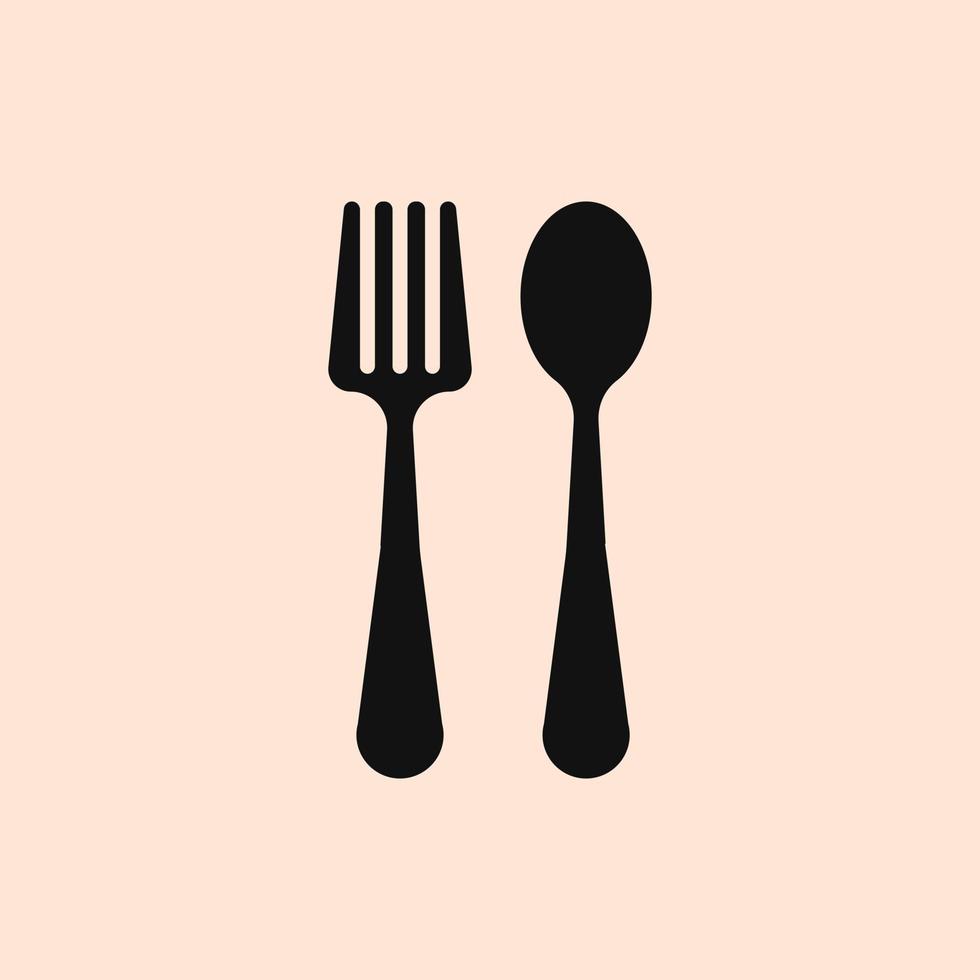 sked och gaffel logotyp ikon vektor