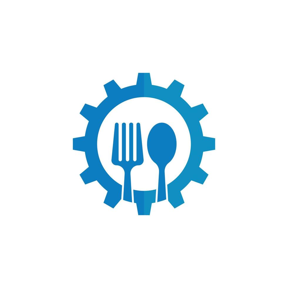 Besteck Zahnrad Maschine Logo Symbol Vektor