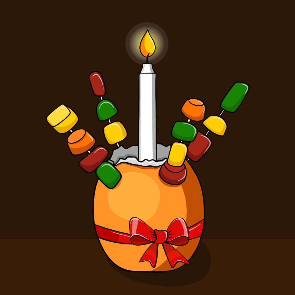 christingle symbol tradition av fira jul i Storbritannien. orange och ljus. sömlös mönster vektor