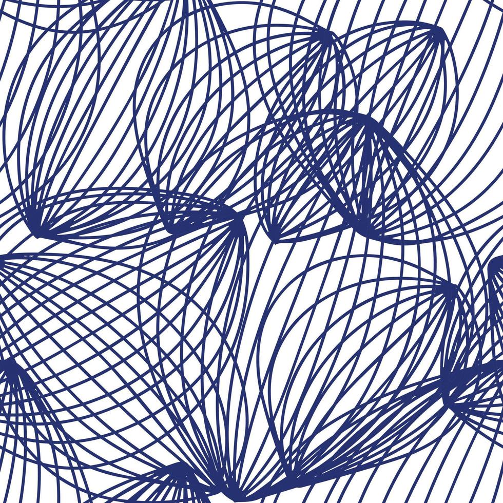 abstrakter nahtloser musterhintergrund mit hand zeichnen welle oder blattelementen. Vektor-Illustration. vektor