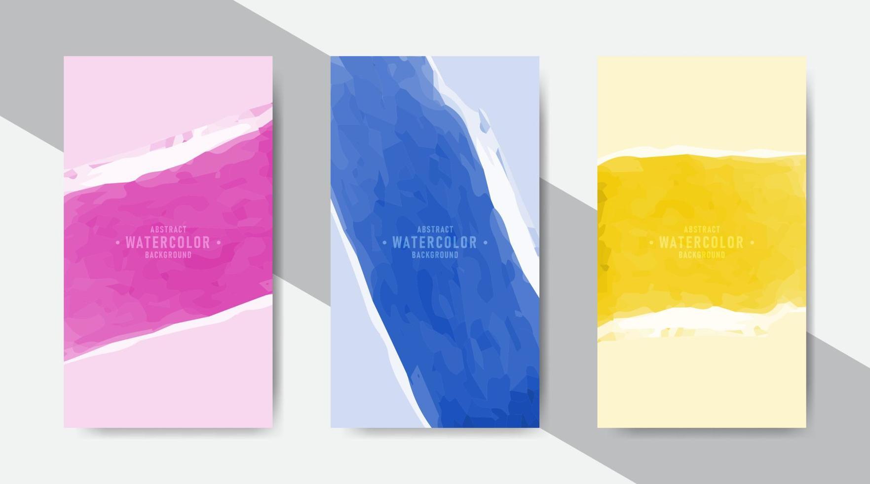 färgrik vattenfärg fläckar bakgrund design samling för social media mall och berättelser vektor