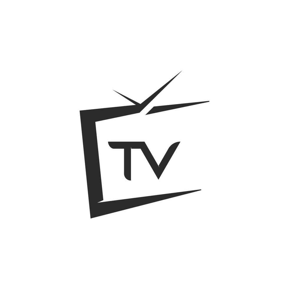 TV logotyp design platt ikon illustration vektor