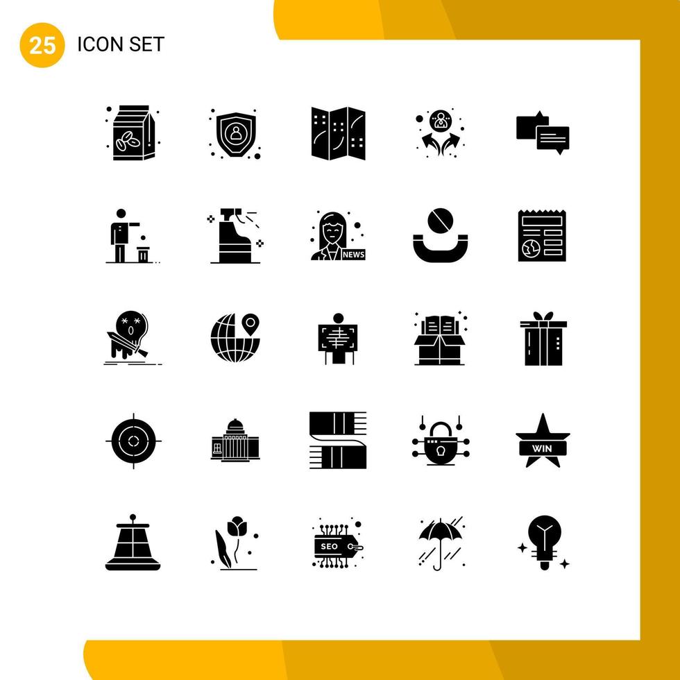 Aktienvektor-Icon-Pack mit 25 Zeilenzeichen und Symbolen für Ideennachrichtennavigation E-Mail-Benutzer editierbare Vektordesign-Elemente vektor