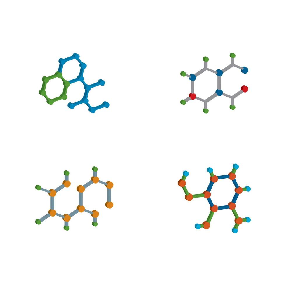 Wissenschaft Partikelmolekül Atomzelle 3D-Vektorillustration vektor