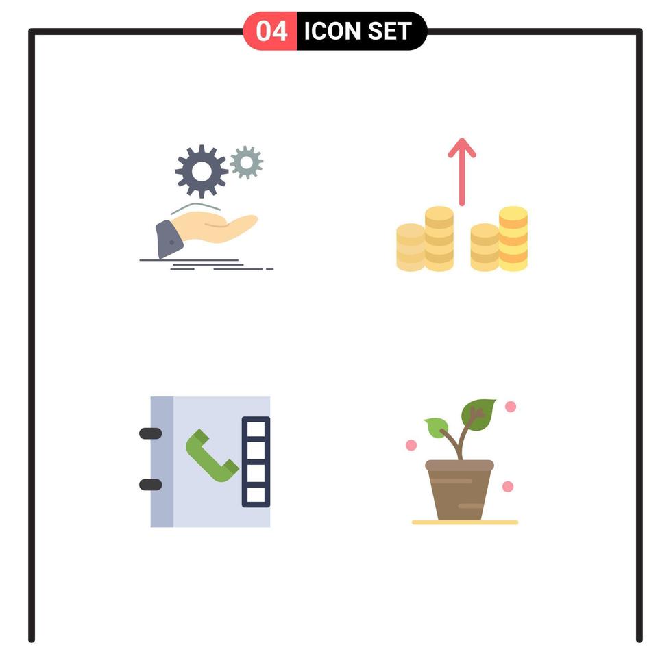 universell ikon symboler grupp av 4 modern platt ikoner av lösning telefon redskap kontanter ut ekologi redigerbar vektor design element