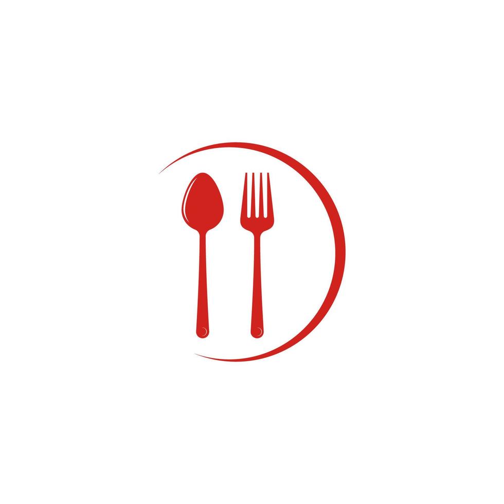 gaffel kniv sked för restaurang och mat logotyp mall vektor ikon illustration