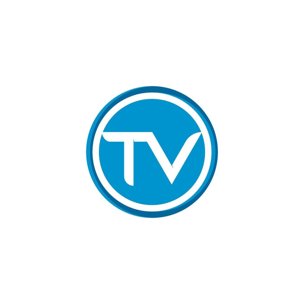 TV logotyp design platt ikon illustration vektor