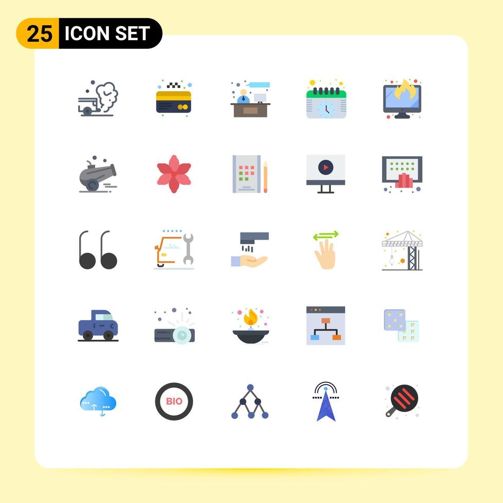 packa av 25 modern platt färger tecken och symboler för webb skriva ut media sådan som skärm Kolla på chatt schema kalender redigerbar vektor design element