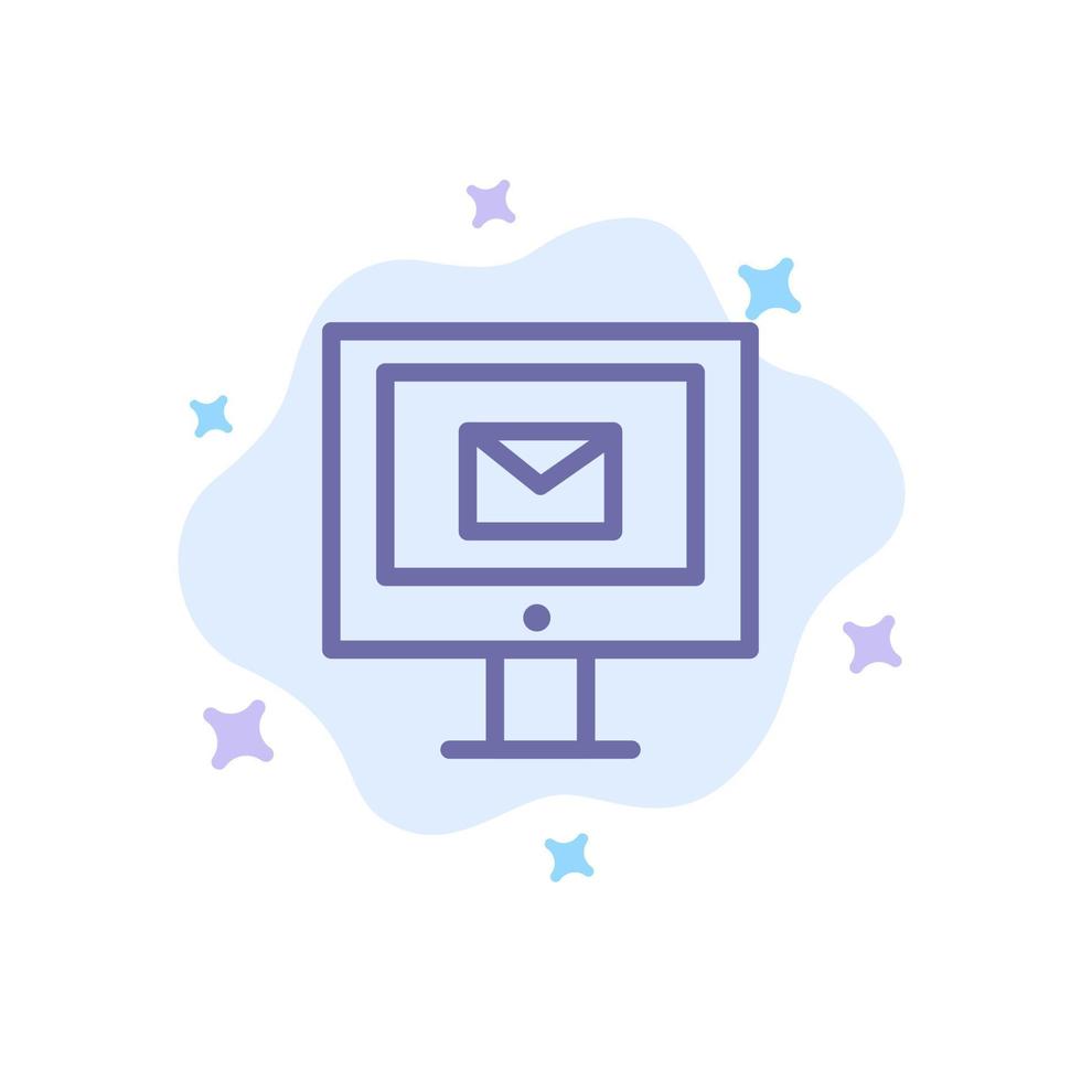 blaues Symbol des Computer-Mail-Chat-Dienstes auf abstraktem Wolkenhintergrund vektor