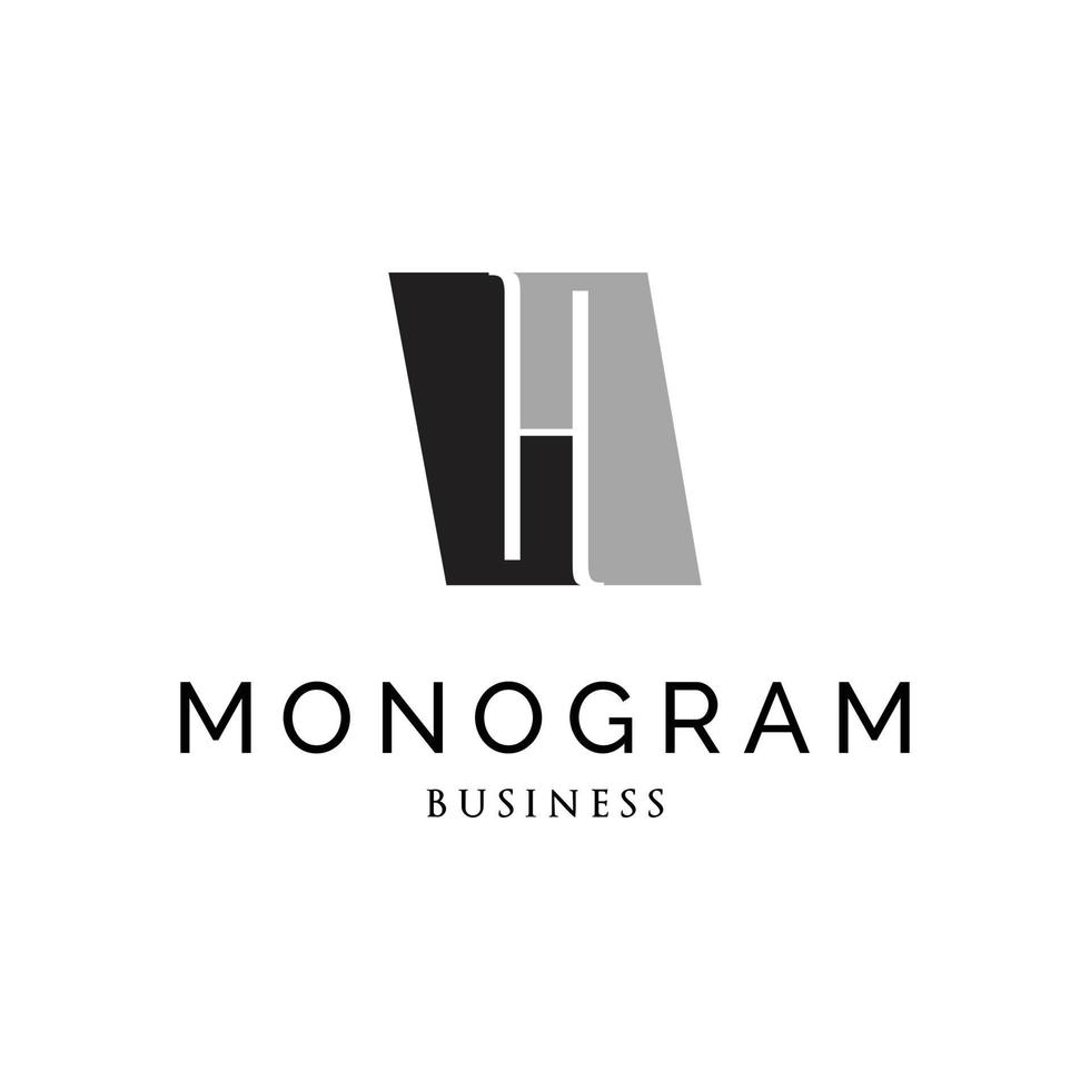 första brev h monogram ikon logotyp design mall vektor