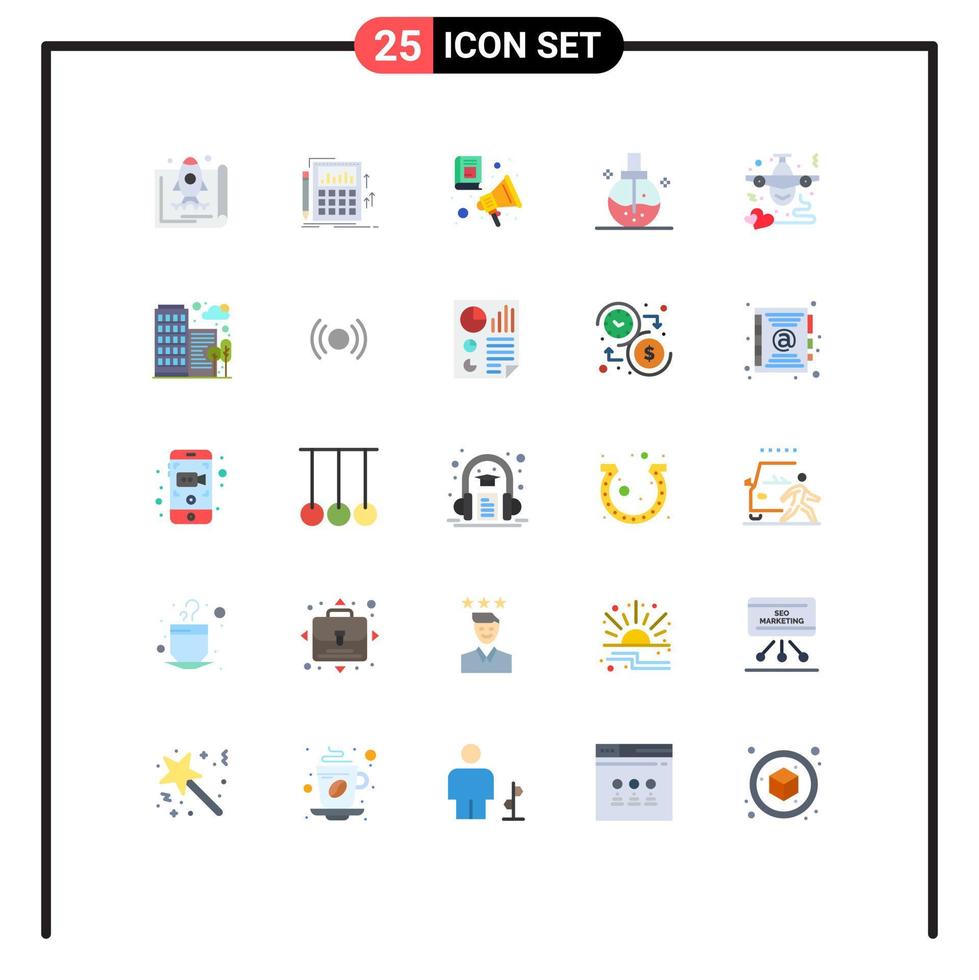 uppsättning av 25 vektor platt färger på rutnät för hälsa vård beräkning skönhet lära sig redigerbar vektor design element