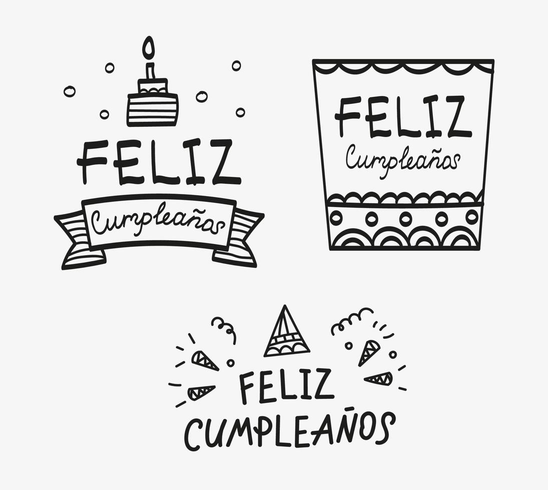 alles Gute zum Geburtstag (in Spanisch vektor