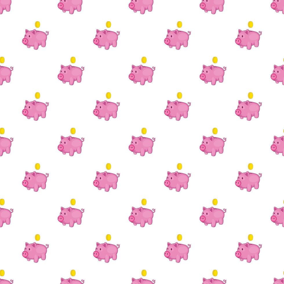 rosa Sparschweinmuster, Cartoon-Stil vektor