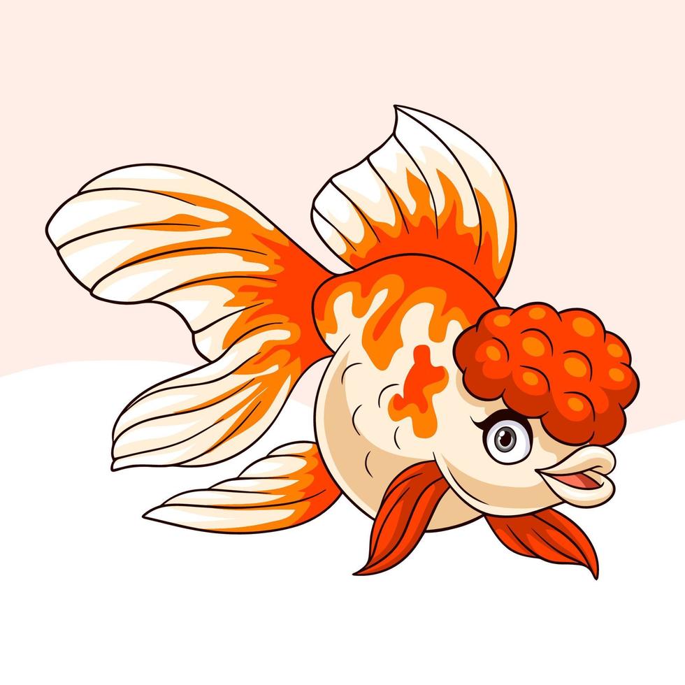 Cartoon-Goldfisch auf weißem Hintergrund vektor