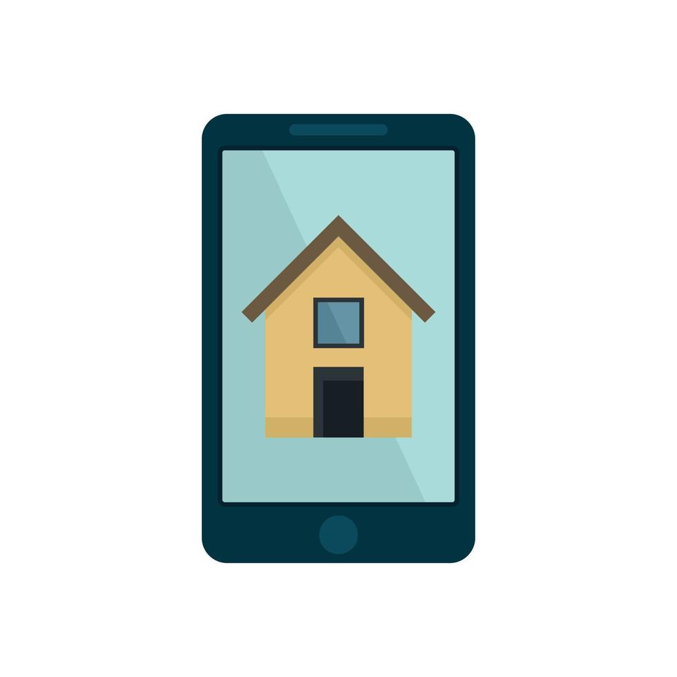 telefon fastighetsmäklare hus ikon platt isolerat vektor