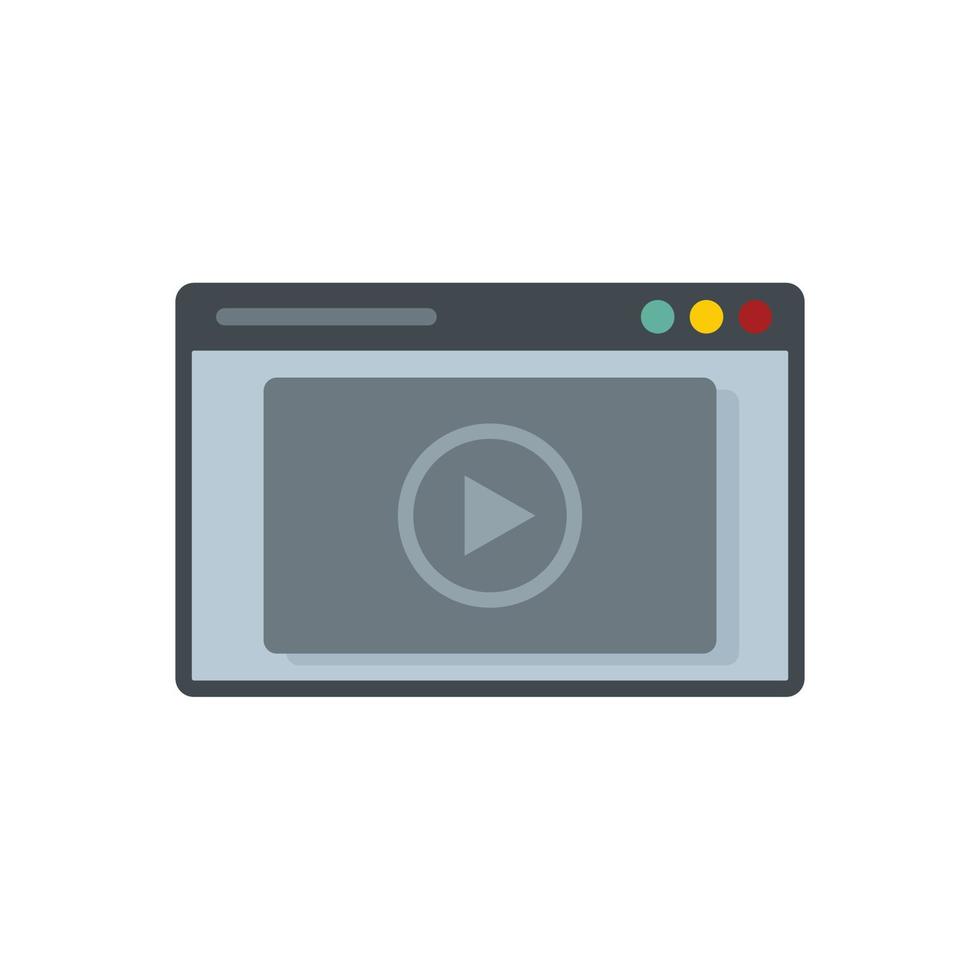 Symbol für Video-Webseite, flacher, isolierter Vektor