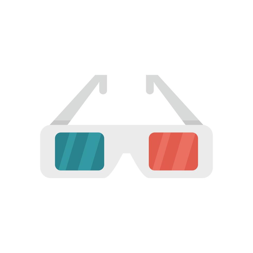 Kino 3D-Brille Symbol flach isoliert Vektor