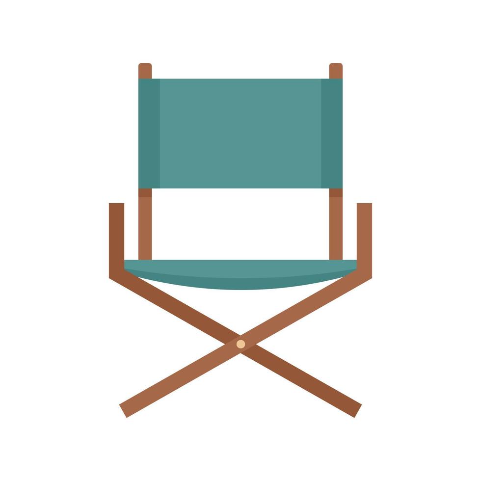 hopfällbar textil- stol ikon platt isolerat vektor
