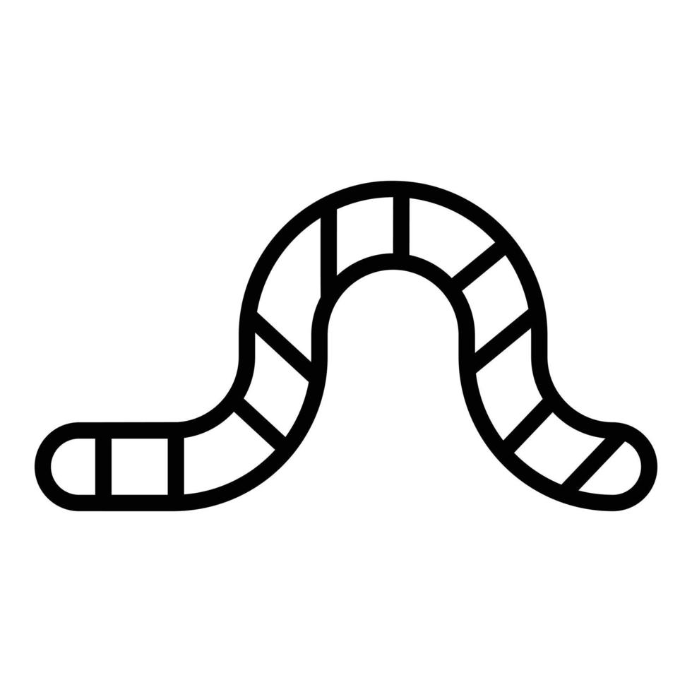 Peitschenwurm-Symbol Umrissvektor. Gartenwurm vektor