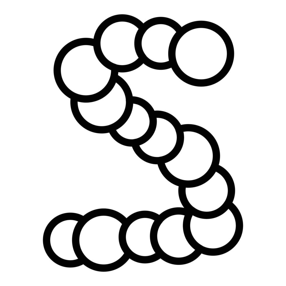 Bandwurm-Symbol Umrissvektor. Gartenwurm vektor