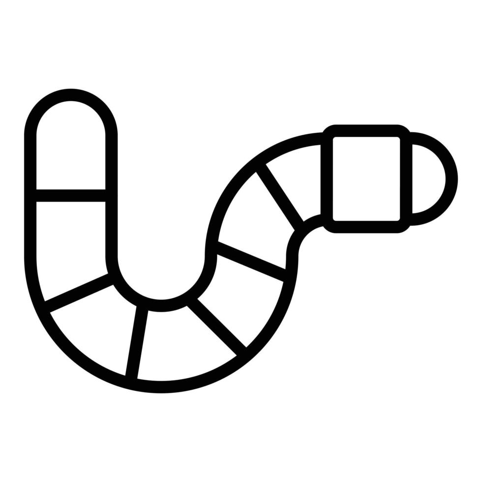 Maskottchen-Wurm-Symbol Umrissvektor. Gartenerde vektor