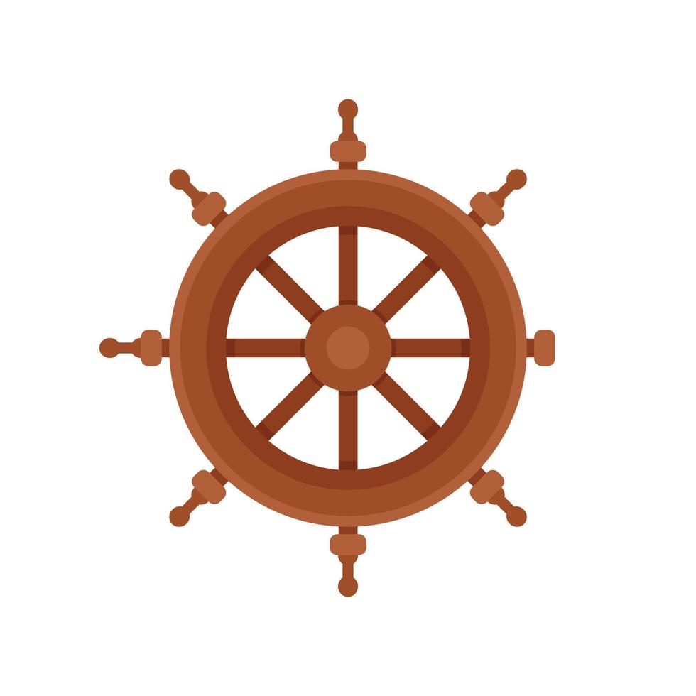 kryssning styrning hjul ikon platt isolerat vektor