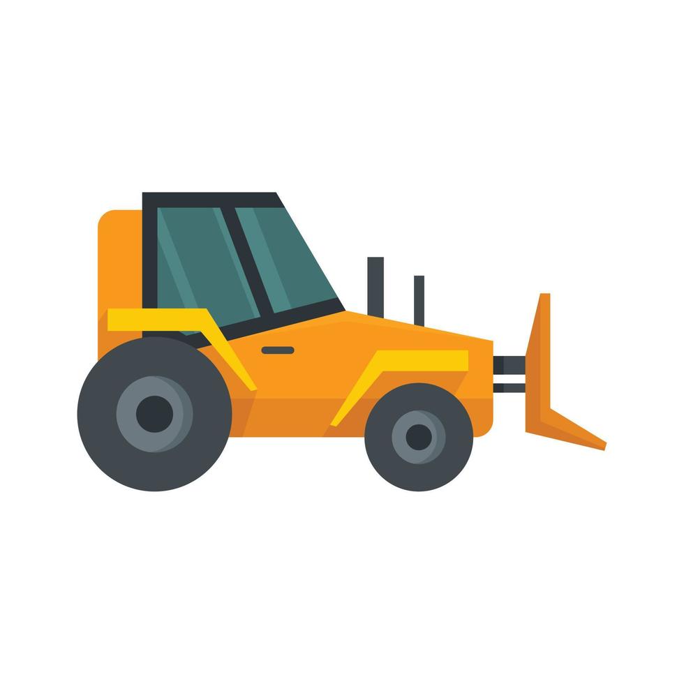 grävare bulldozer ikon platt isolerat vektor