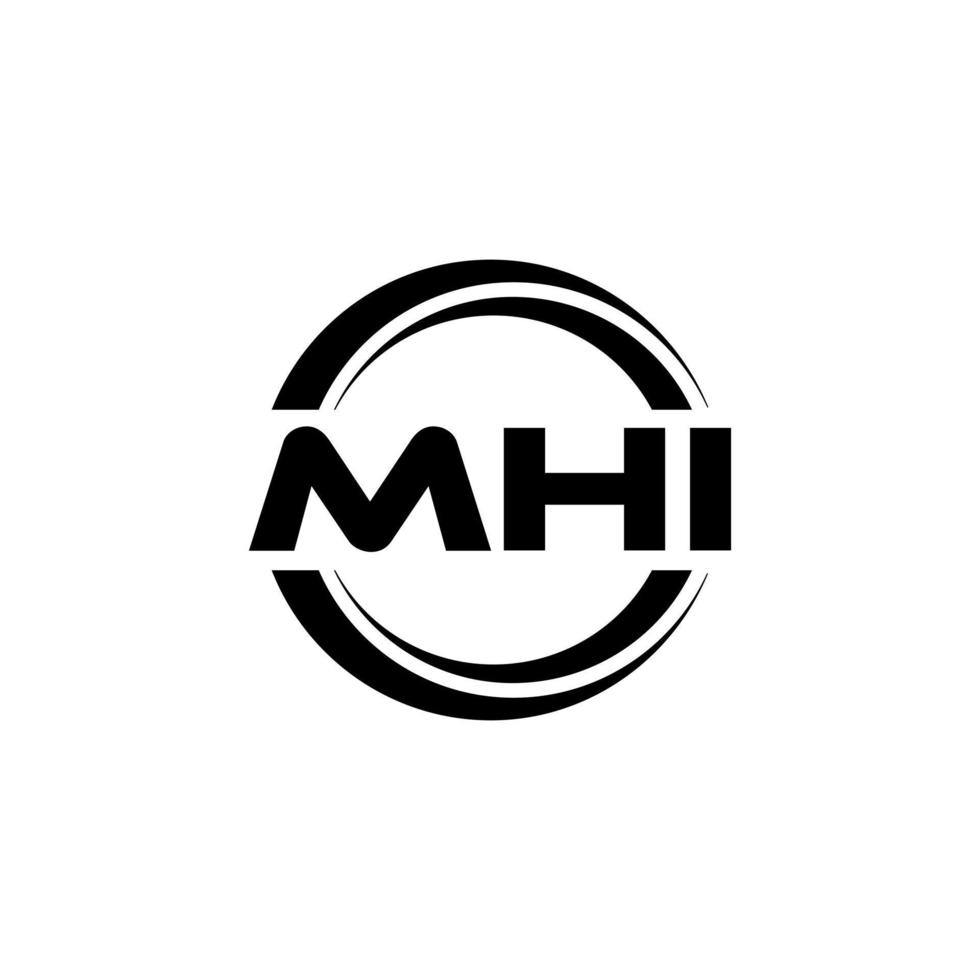 Mhi-Brief-Logo-Design in Abbildung. Vektorlogo, Kalligrafie-Designs für Logo, Poster, Einladung usw. vektor