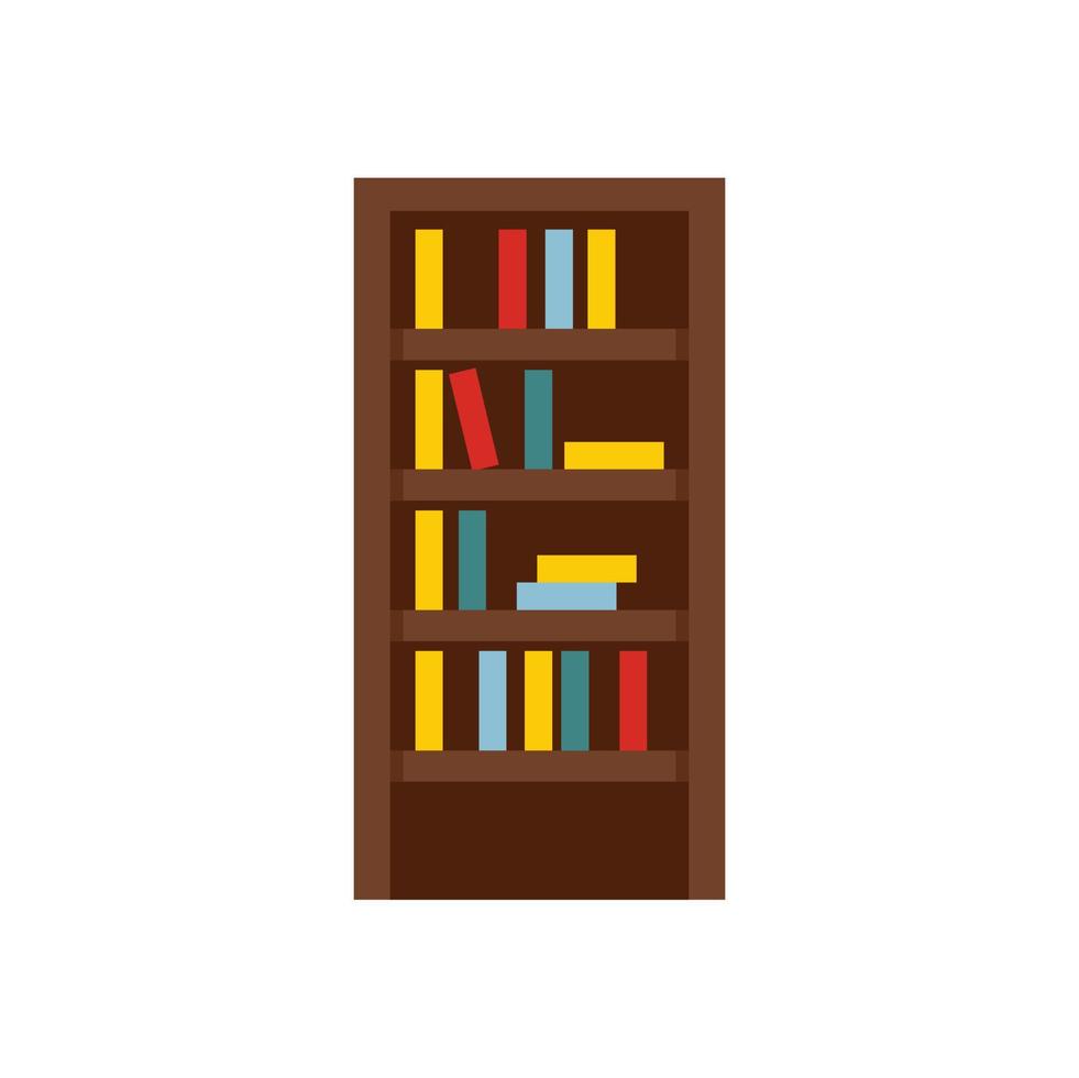 bibliotek bok garderob ikon platt isolerat vektor