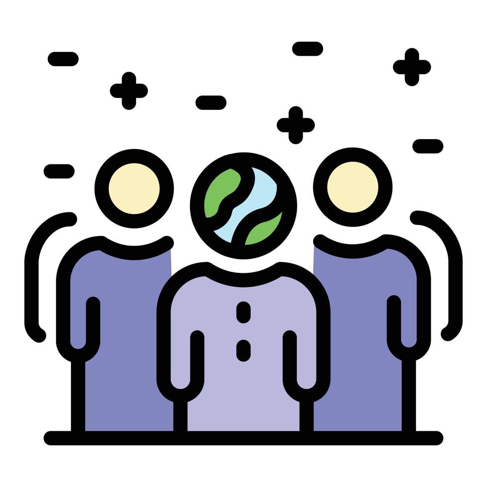 Team Eco Erde Symbol Farbe Umriss Vektor