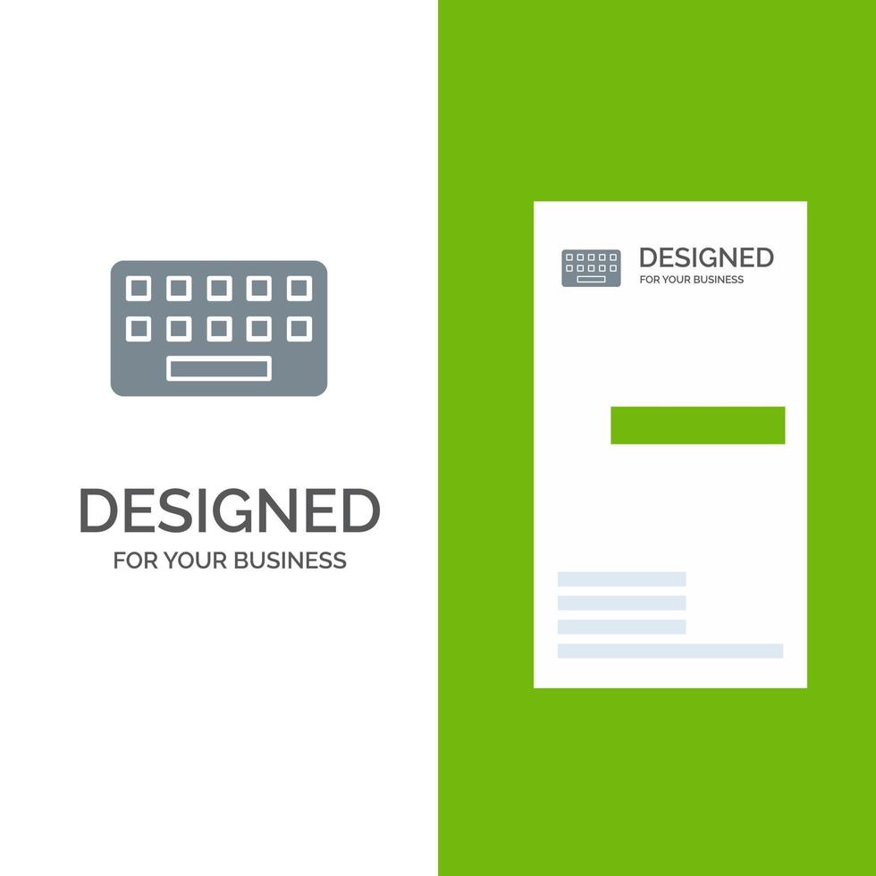 tangentbord skriver styrelse nyckel grå logotyp design och företag kort mall vektor