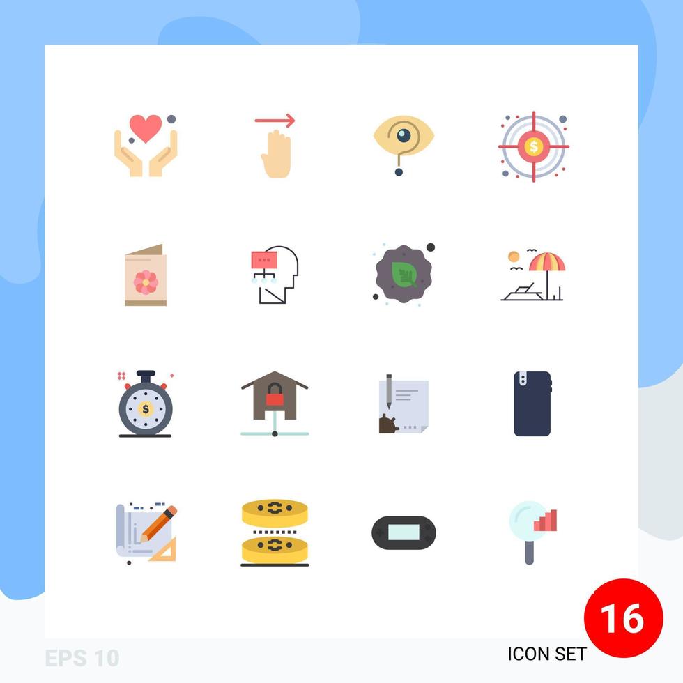 16 universell platt färger uppsättning för webb och mobil tillämpningar företag kort mål nyfiken mål mark redigerbar packa av kreativ vektor design element
