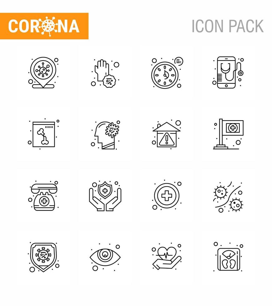 enkel uppsättning av covid19 skydd blå 25 ikon packa ikon inkluderad uppkopplad medicinsk händer sjukvård timer viral coronavirus 2019 nov sjukdom vektor design element