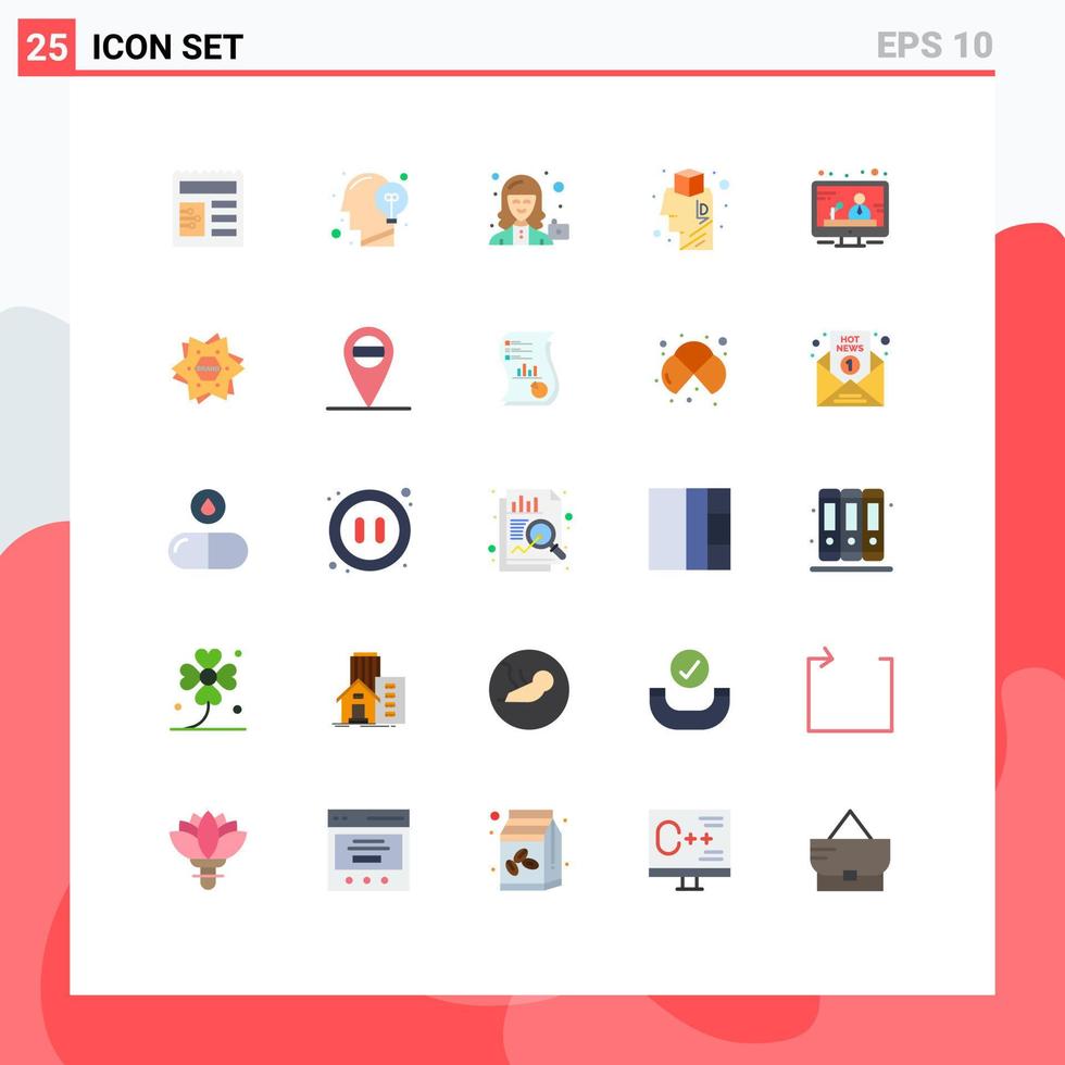 25 universell platt Färg tecken symboler av kommunikation design avatar brainstorming användare redigerbar vektor design element