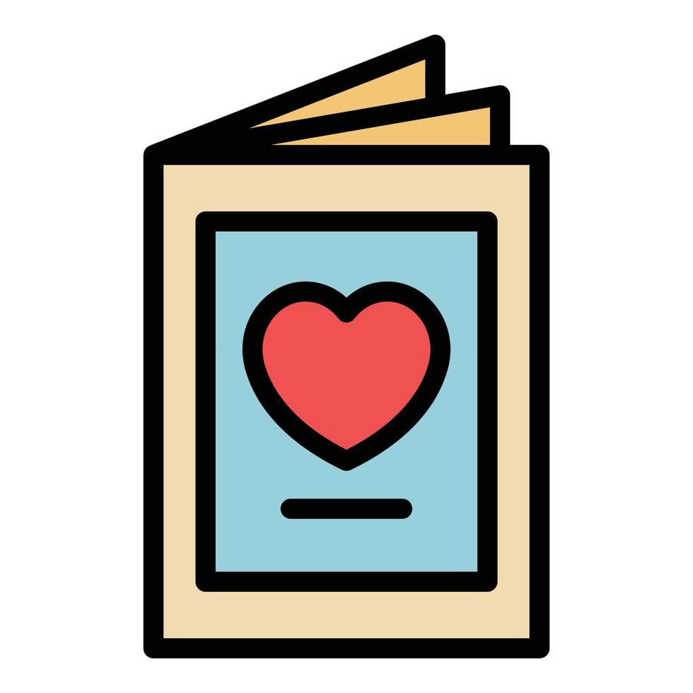 förtroende kärlek brev ikon Färg översikt vektor