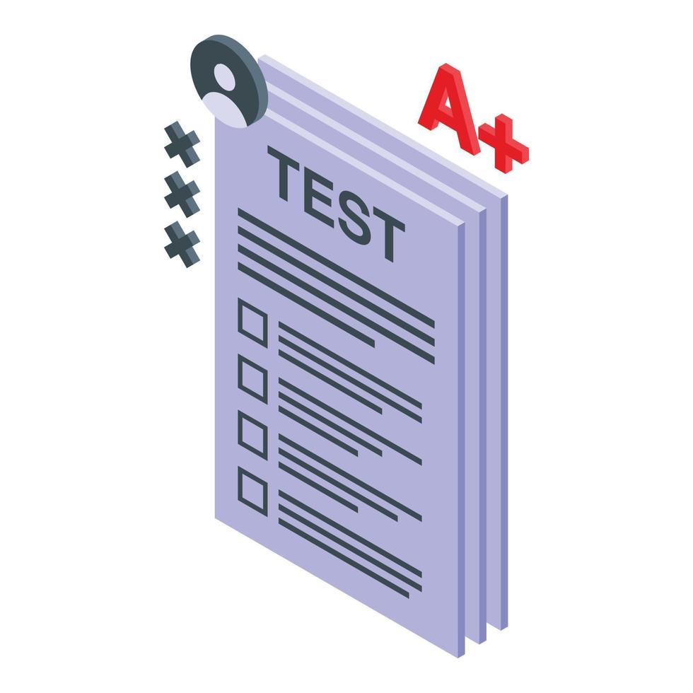 isometrischer vektor des testlernsymbols. lm online