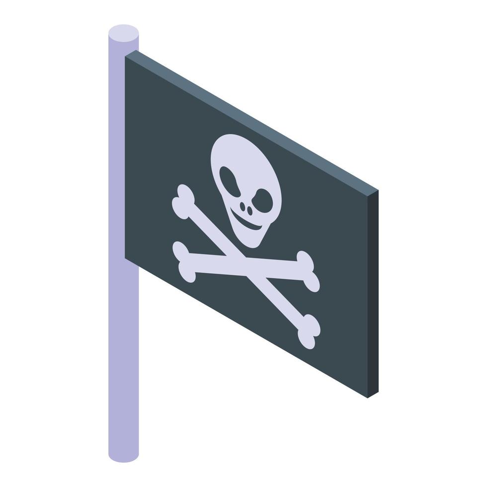 Piraten-Copyright-Gesetz-Symbol isometrischer Vektor. Rechtsschutz vektor