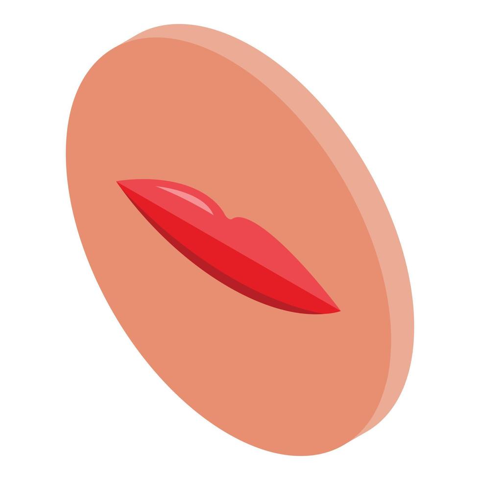 Lippenartikulationssymbol isometrischer Vektor. Mund Rede vektor