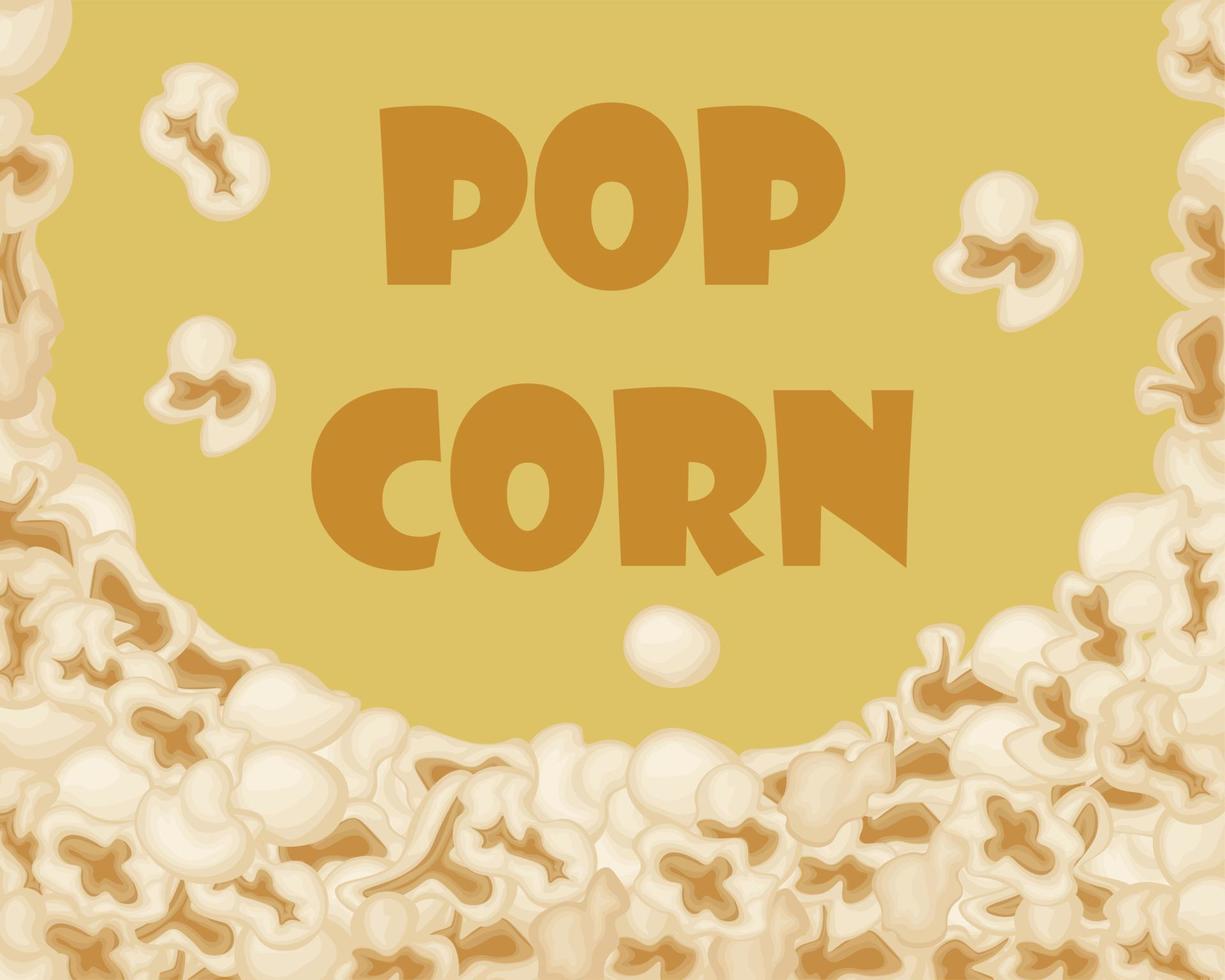 Popcorn. eine Postkarte mit einem Bild von Popcorn. Werbeplakat mit Popcorn. Vektor