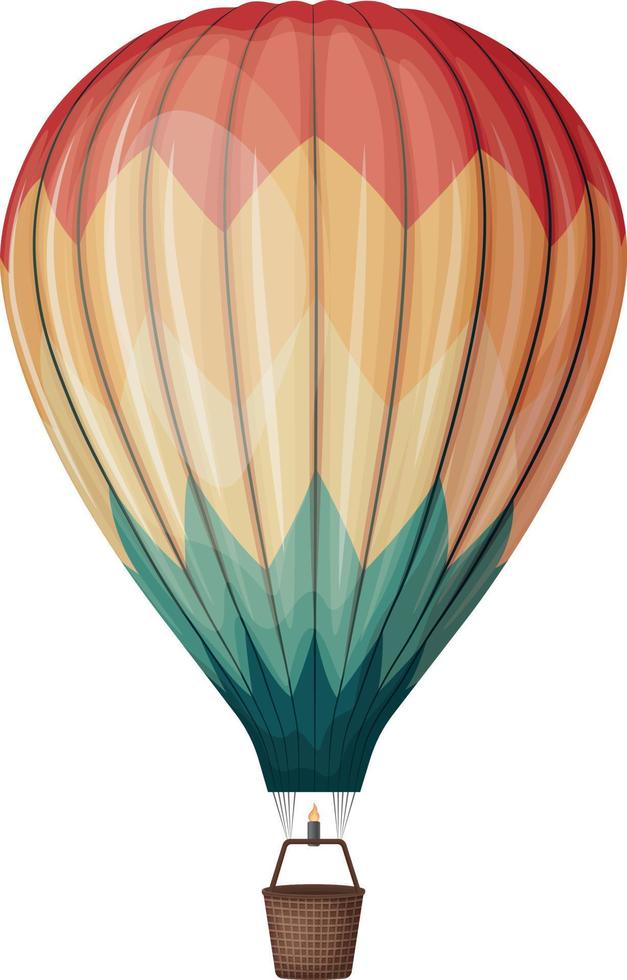 luft ballong. ett bild av en ballong för flygande och reser. varm luft ballong. flerfärgad ballong. vektor illustration isolerat på en vit bakgrund