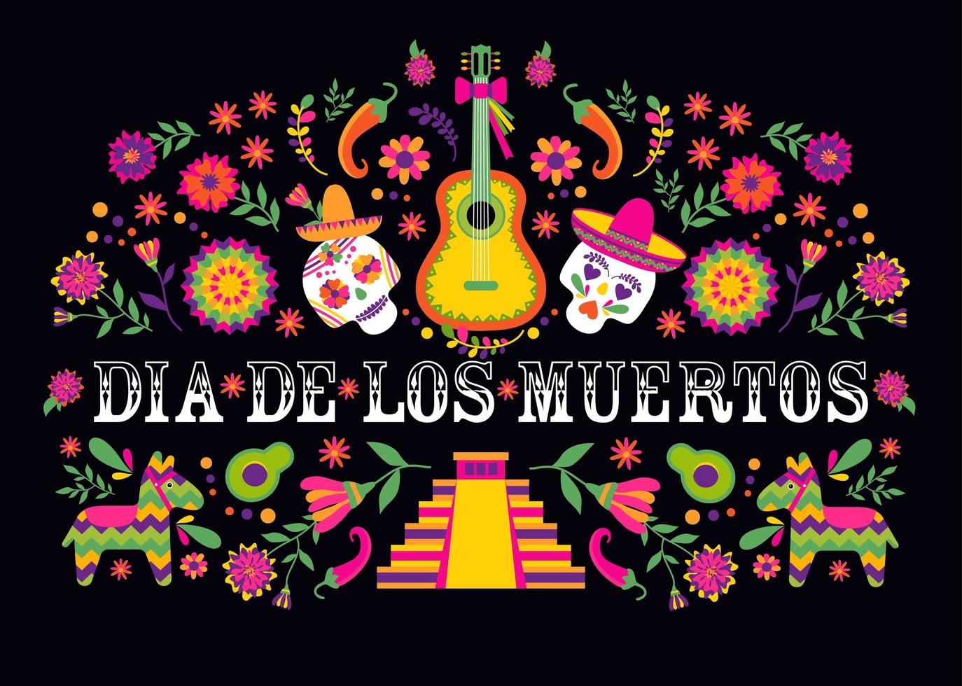 dia de los muertos mexikanisches Banner vektor