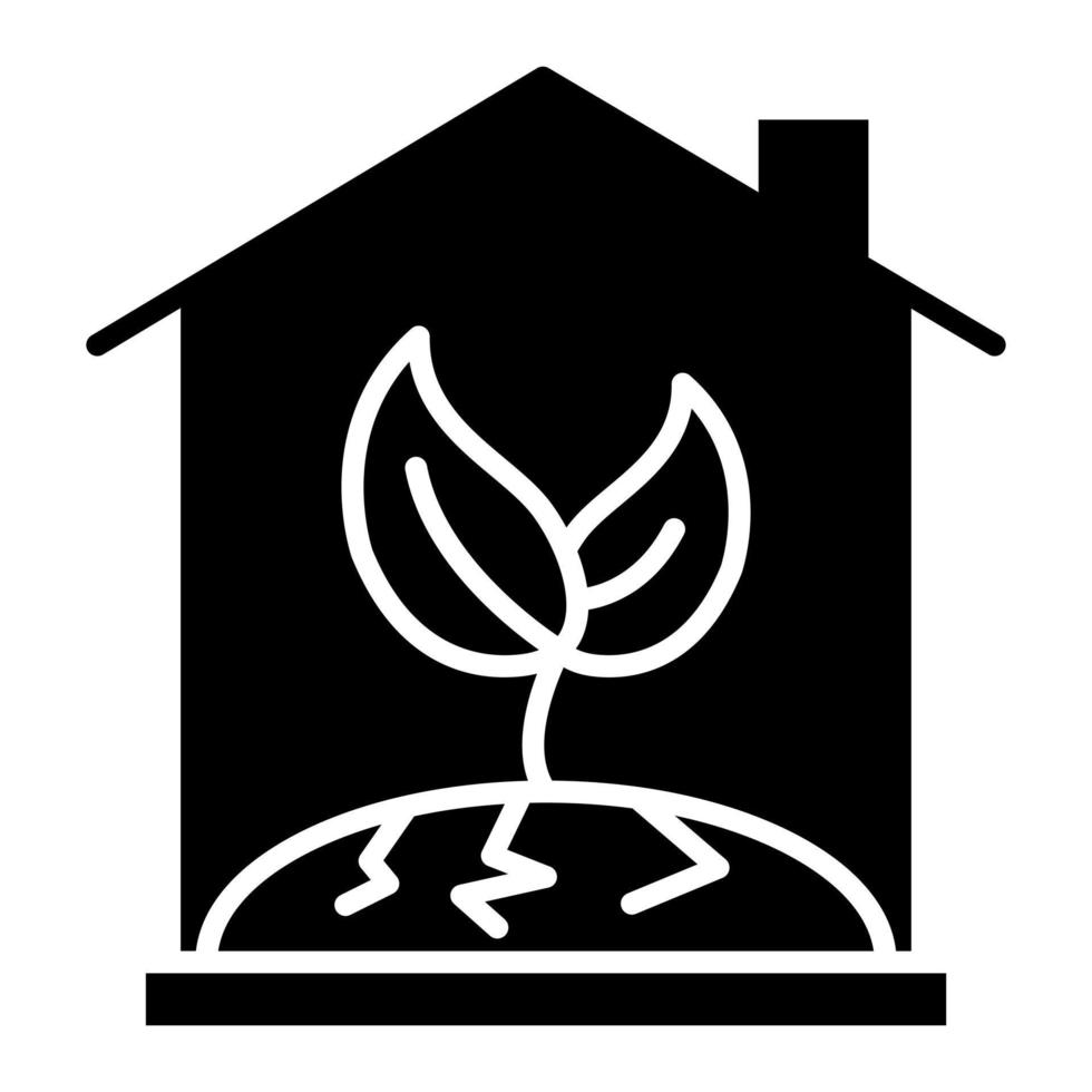 Grünes Haus-Glyphen-Symbol vektor