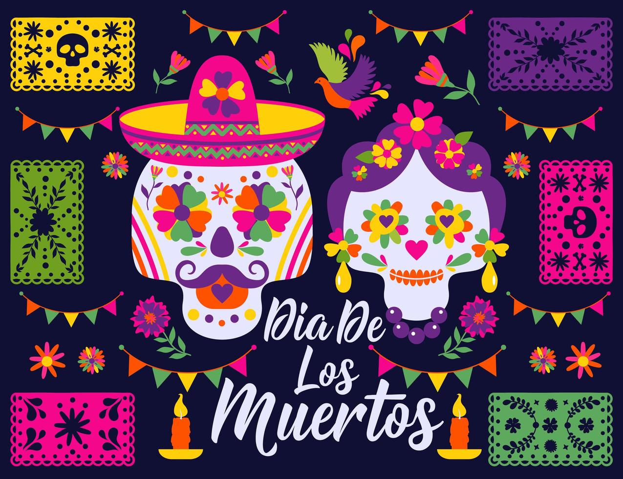 dias de los muertos banner vektor