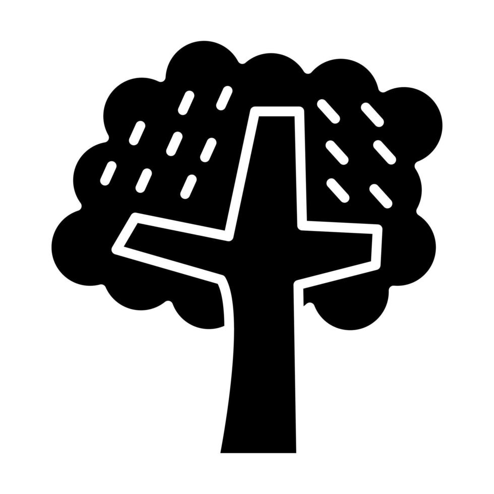 Herbstbaum-Glyphe-Symbol vektor