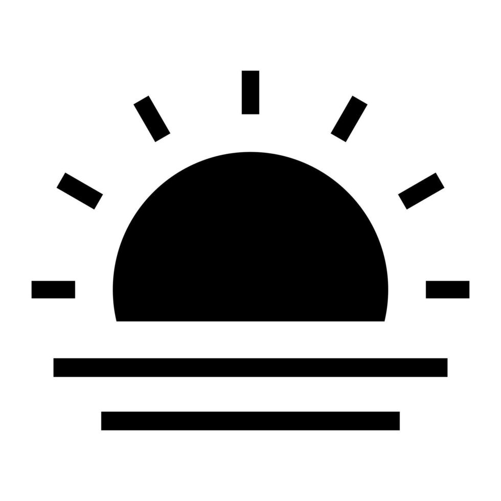 Sonnenuntergang-Glyphe-Symbol vektor