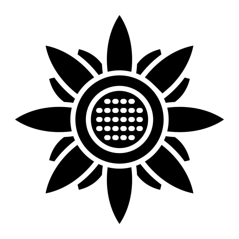 Sonnenblumen-Glyphe-Symbol vektor