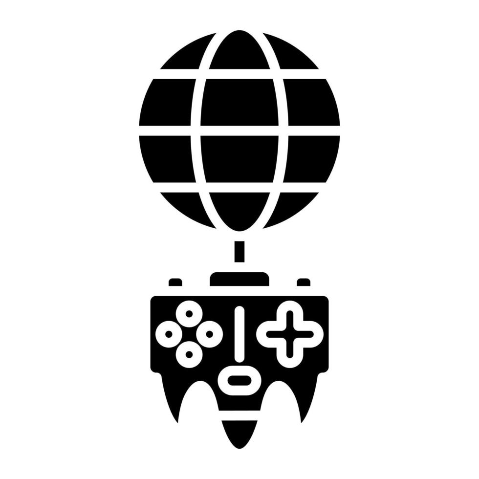 globales Gaming-Glyphen-Symbol vektor